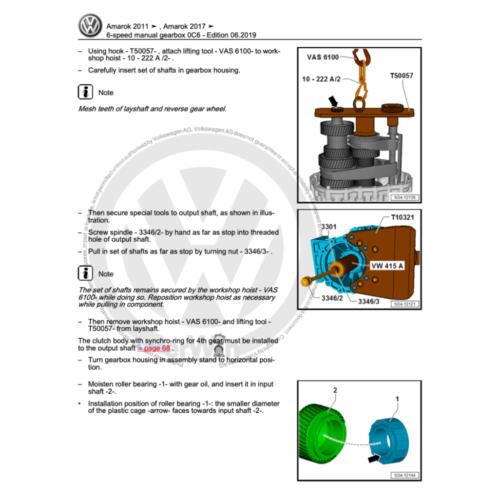VW AMAROK 2H (2010-2016) SERVICE WORKSHOP MANUAL