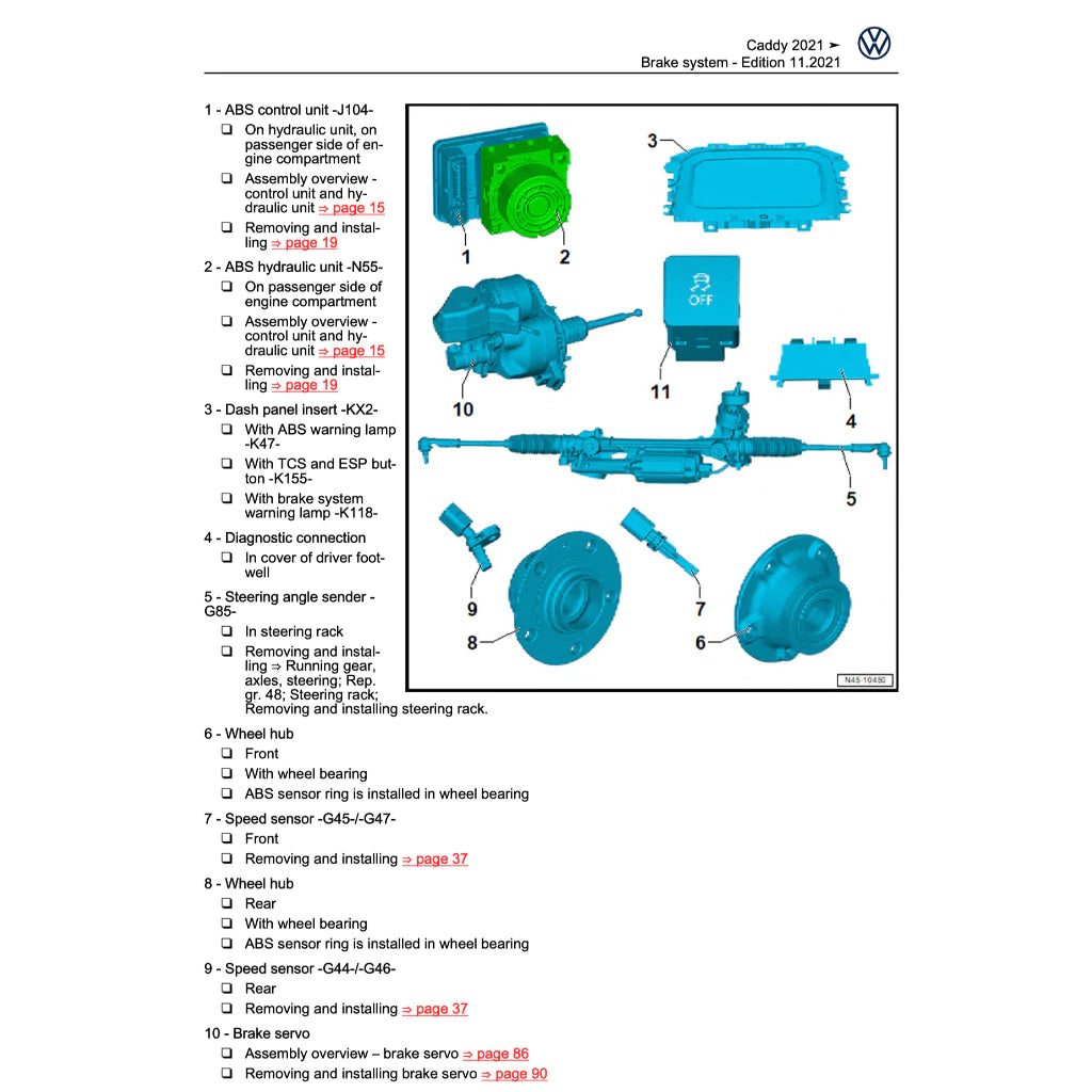 VW CADDY 5 SB (2021+) SERVICE WORKSHOP MANUAL