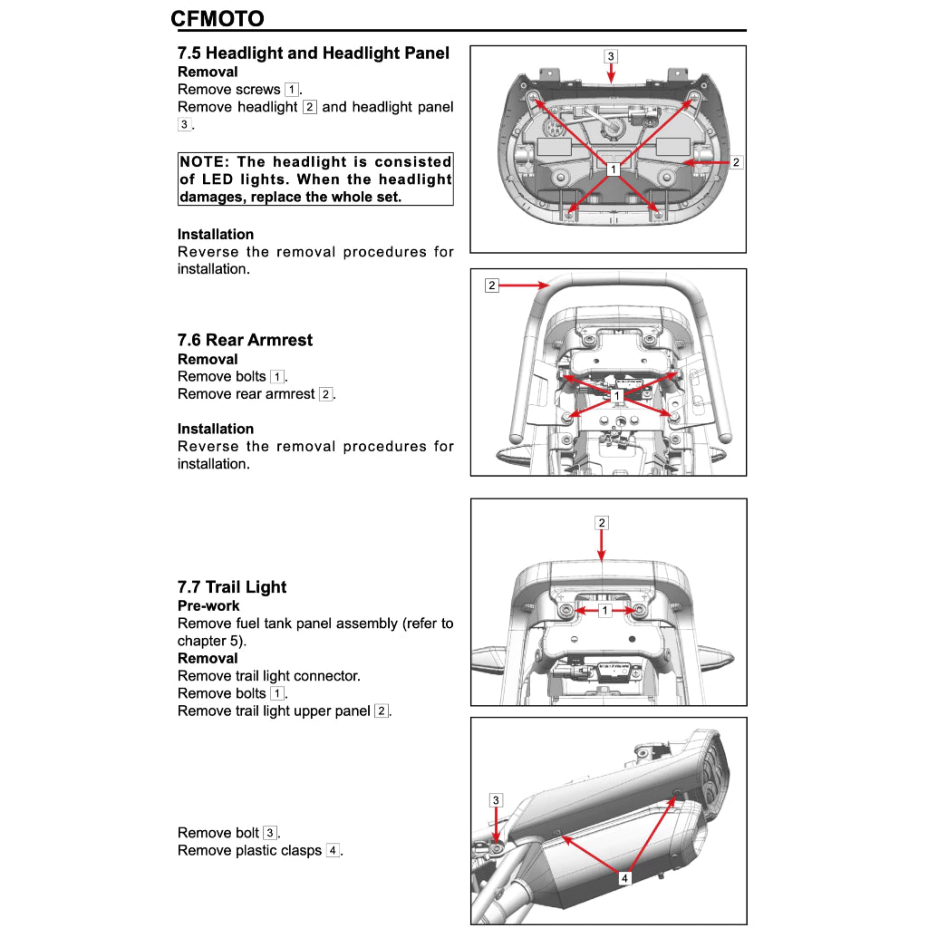 CFMOTO PAPIO CL (2025+) SERVICE WORKSHOP MANUAL + OWNER'S MANUAL