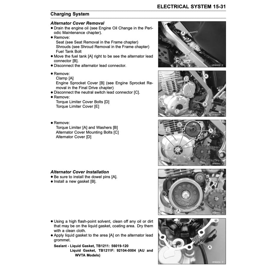 KAWASAKI KLX150L (2014-2018) SERVICE WORKSHOP MANUAL +PARTS CATALOGUE + OWNER'S MANUAL