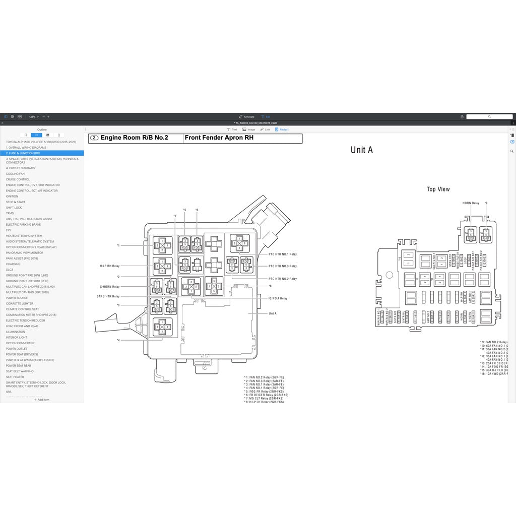 TOYOTA ALPHARD / VELLFIRE AGH30 / GGH30  (2015-2021) WIRING DIAGRAMS