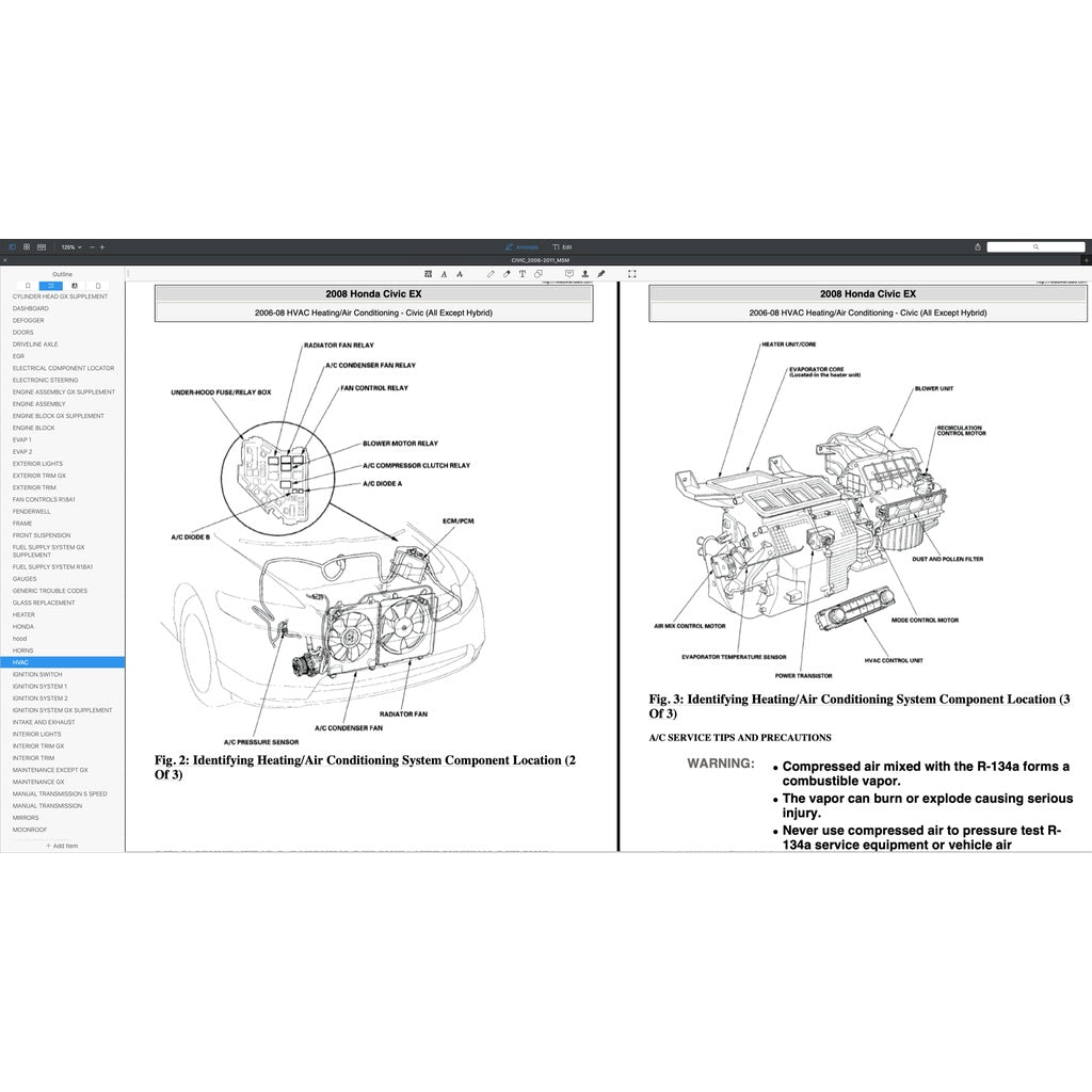HONDA CIVIC 8  FD1 FD2, FD7, FA1, FG1, FG2, FA5, FN2 (2006-2011) SERVICE WORKSHOP MANUAL + PARTS CATALOGUE