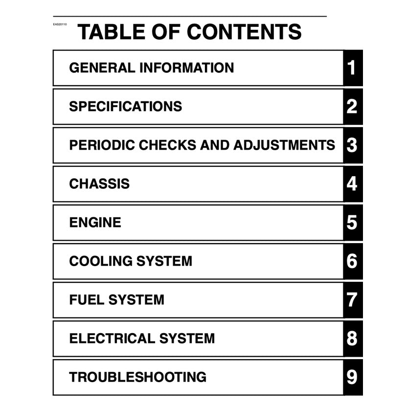 YAMAHA YZF-R1 (2009-2011) SERVICE WORKSHOP MANUAL + PARTS CATALOGUE + OWNER'S MANUAL