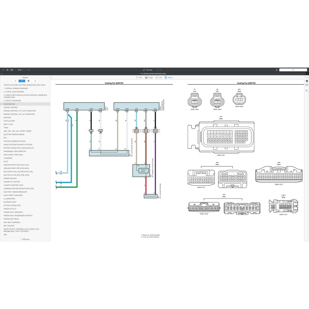 TOYOTA ALPHARD / VELLFIRE AGH30 / GGH30  (2015-2021) WIRING DIAGRAMS