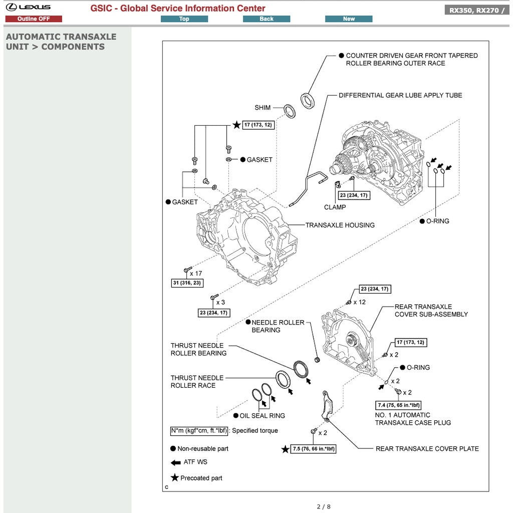 LEXUS RX350 AL10 (2008-2015) SERVICE WORKSHOP MANUAL