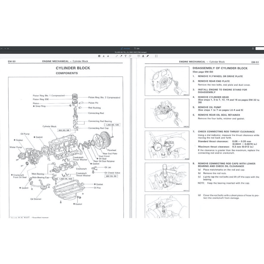 TOYOTA HIACE H50/60/70 (1982-2007) SERVICE WORKSHOP MANUAL