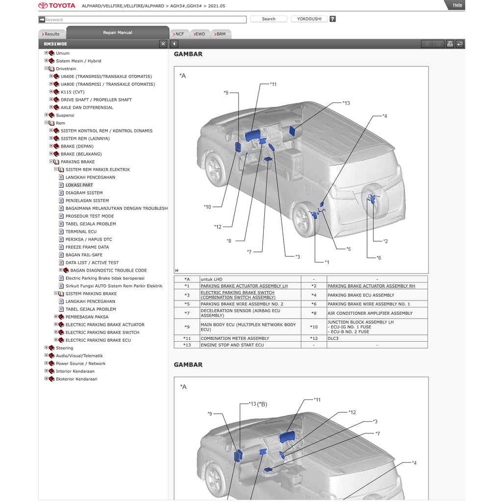 TOYOTA VELLFIRE / ALPHARD AGH30 / GGH30 (2015-2021) SERVICE WORKSHOP MANUAL