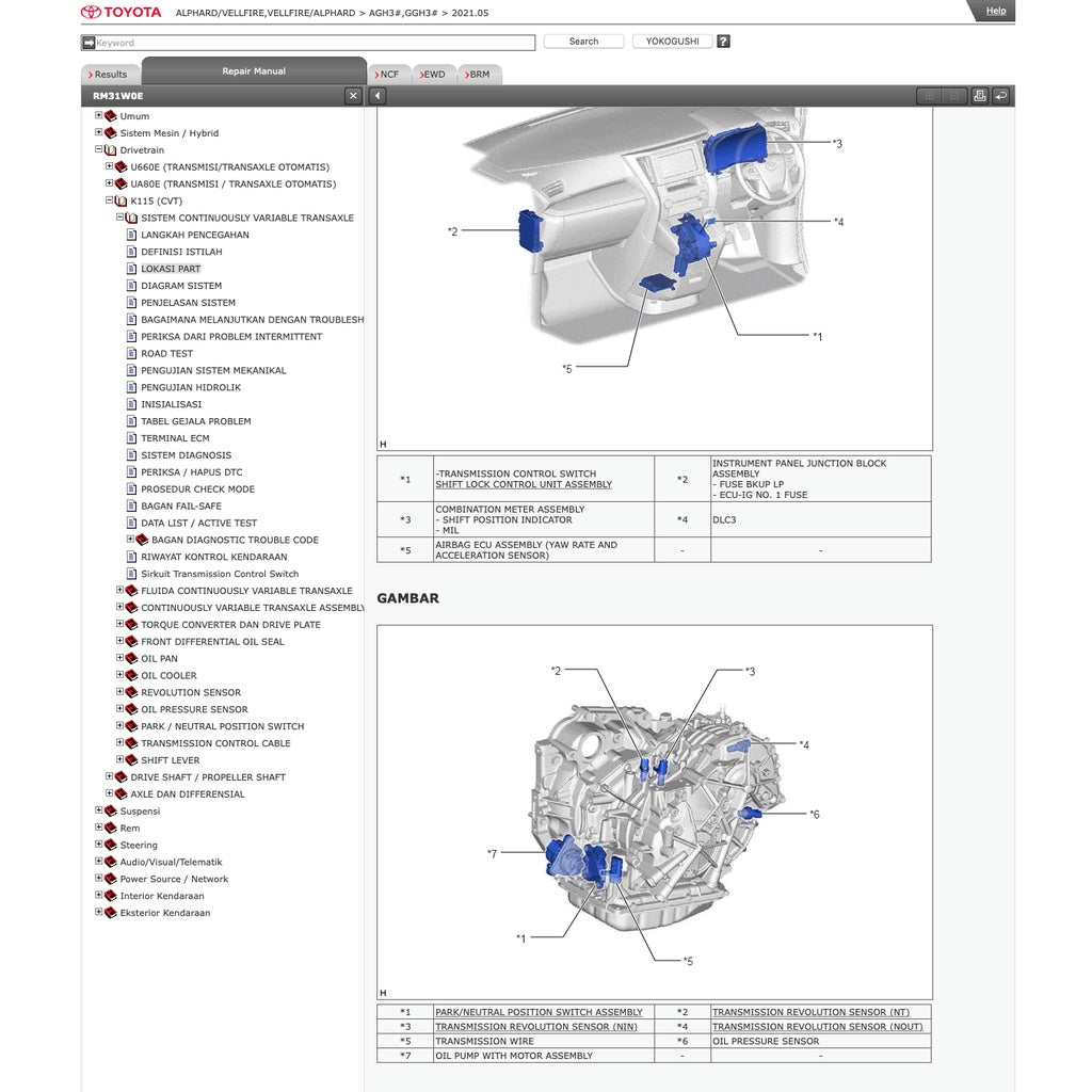 TOYOTA VELLFIRE / ALPHARD AGH30 / GGH30 (2015-2021) SERVICE WORKSHOP MANUAL